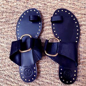 Tory Burch Toe Ring Leather Sandals